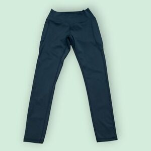 Stretchtherules Womens High Waisted Black Crossover Leggings Pockets Small